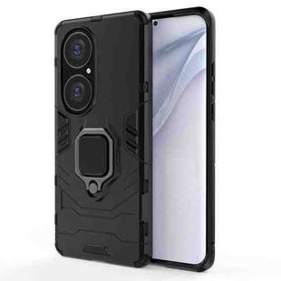 For Huawei P50 Pro PC + TPU Shockproof Protective Case with Magnetic Ring Holder(Black)