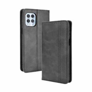 For Motorola Moto Edge S Magnetic Buckle Retro Crazy Horse Texture Horizontal Flip Leather Case with Holder & Card Slots & Photo Frame(Black)