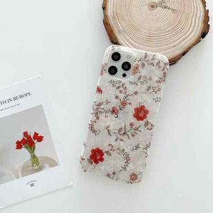 For iPhone 12 / 12 Pro Shell Pattern Protective Case(Little Red Flower)