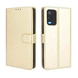 For OPPO A54 4G Retro Crazy Horse Texture Horizontal Flip Leather Case with Holder & Card Slots & Lanyard(Gold)