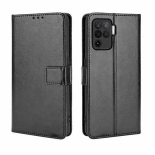 For OPPO A94 4G / F19 Pro / Reno5 F Retro Crazy Horse Texture Horizontal Flip Leather Case with Holder & Card Slots & Lanyard(Black)