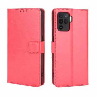 For OPPO A94 4G / F19 Pro / Reno5 F Retro Crazy Horse Texture Horizontal Flip Leather Case with Holder & Card Slots & Lanyard(Red)
