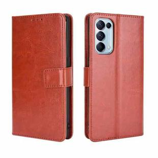 For OPPO Find X3 Lite / Reno5 5G Retro Crazy Horse Texture Horizontal Flip Leather Case with Holder & Card Slots & Lanyard(Brown)