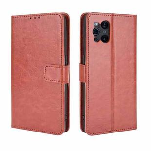 For OPPO Find X3 / Find X3 Pro Retro Crazy Horse Texture Horizontal Flip Leather Case with Holder & Card Slots & Lanyard(Brown)