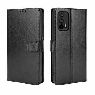 For OPPO Realme GT 5G Retro Crazy Horse Texture Horizontal Flip Leather Case with Holder & Card Slots & Lanyard(Black)