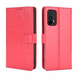 For OPPO Realme GT 5G Retro Crazy Horse Texture Horizontal Flip Leather Case with Holder & Card Slots & Lanyard(Red)