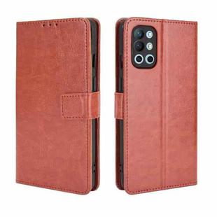 For OnePlus 9R Retro Crazy Horse Texture Horizontal Flip Leather Case with Holder & Card Slots & Lanyard(Brown)