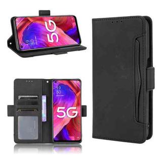 For OPPO A93 5G Skin Feel Calf Pattern Horizontal Flip Leather Case with Holder & Card Slots & Photo Frame(Black)