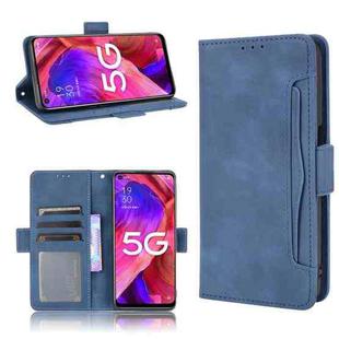 For OPPO A93 5G Skin Feel Calf Pattern Horizontal Flip Leather Case with Holder & Card Slots & Photo Frame(Blue)