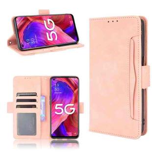 For OPPO A93 5G Skin Feel Calf Pattern Horizontal Flip Leather Case with Holder & Card Slots & Photo Frame(Pink)