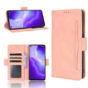 For OPPO Find X3 Lite / Reno5 5G Skin Feel Calf Pattern Horizontal Flip Leather Case with Holder & Card Slots & Photo Frame(Pink)