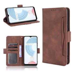 For OPPO Realme C21 Skin Feel Calf Pattern Horizontal Flip Leather Case with Holder & Card Slots & Photo Frame(Brown)