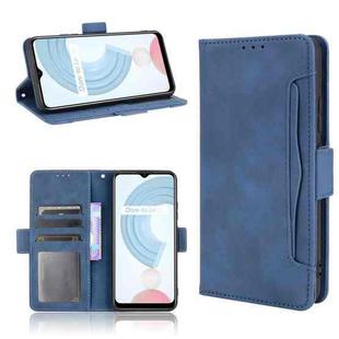 For OPPO Realme C21 Skin Feel Calf Pattern Horizontal Flip Leather Case with Holder & Card Slots & Photo Frame(Blue)