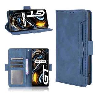 For OPPO Realme GT 5G Skin Feel Calf Pattern Horizontal Flip Leather Case with Holder & Card Slots & Photo Frame(Blue)