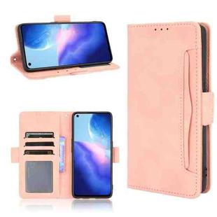 For OPPO Reno5 4G Skin Feel Calf Pattern Horizontal Flip Leather Case with Holder & Card Slots & Photo Frame(Pink)