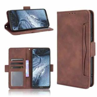 For Nokia 7.3 Skin Feel Calf Pattern Horizontal Flip Leather Case with Holder & Card Slots & Photo Frame(Brown)