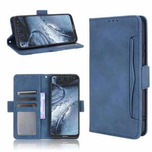 For Nokia 7.3 Skin Feel Calf Pattern Horizontal Flip Leather Case with Holder & Card Slots & Photo Frame(Blue)