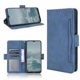 For Nokia G10 / G20 / 6.3 Skin Feel Calf Pattern Horizontal Flip Leather Case with Holder & Card Slots & Photo Frame(Blue)