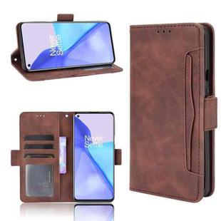 For Oneplus 9R (US Version) Skin Feel Calf Pattern Horizontal Flip Leather Case with Holder & Card Slots & Photo Frame(Brown)