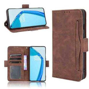 For Oneplus 9R Skin Feel Calf Pattern Horizontal Flip Leather Case with Holder & Card Slots & Photo Frame(Brown)