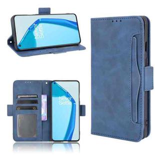 For Oneplus 9R Skin Feel Calf Pattern Horizontal Flip Leather Case with Holder & Card Slots & Photo Frame(Blue)