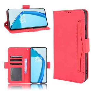 For Oneplus 9R Skin Feel Calf Pattern Horizontal Flip Leather Case with Holder & Card Slots & Photo Frame(Red)