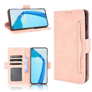 For Oneplus 9R Skin Feel Calf Pattern Horizontal Flip Leather Case with Holder & Card Slots & Photo Frame(Pink)