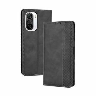 For Xiaomi Mi 11i/ Poco F3 / Redmi K40 / K40 Pro / K40 Pro+ Magnetic Buckle Retro Crazy Horse Texture Horizontal Flip Leather Case with Holder & Card Slots & Photo Frame(Black)