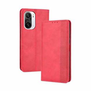 For Xiaomi Mi 11i / Poco F3 / Redmi K40 / K40 Pro / K40 Pro+ Magnetic Buckle Retro Crazy Horse Texture Horizontal Flip Leather Case with Holder & Card Slots & Photo Frame(Red)