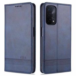 For OPPO A93 (5G) AZNS Magnetic Calf Texture Horizontal Flip Leather Case with Card Slots & Holder & Wallet(Dark Blue)