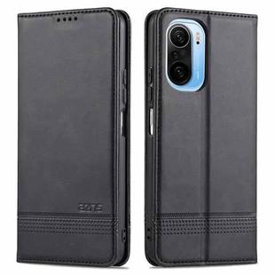 For Xiaomi Redmi K40 AZNS Magnetic Calf Texture Horizontal Flip Leather Case with Card Slots & Holder & Wallet(Black)