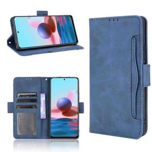 For Xiaomi Redmi Note 10 Pro / Note 10 Pro Max Skin Feel Calf Pattern Horizontal Flip Leather Case with Holder & Card Slots & Photo Frame(Blue)