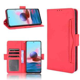 For Xiaomi Redmi Note 10 Pro / Note 10 Pro Max Skin Feel Calf Pattern Horizontal Flip Leather Case with Holder & Card Slots & Photo Frame(Red)