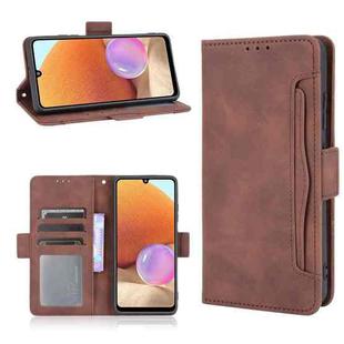 For Samsung Galaxy A32 4G Skin Feel Calf Pattern Horizontal Flip Leather Case with Holder & Card Slots & Photo Frame(Brown)