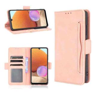 For Samsung Galaxy A32 4G Skin Feel Calf Pattern Horizontal Flip Leather Case with Holder & Card Slots & Photo Frame(Pink)