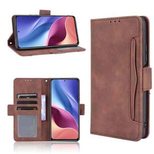 For Xiaomi Mi 11i Skin Feel Calf Pattern Horizontal Flip Leather Case with Holder & Card Slots & Photo Frame(Brown)