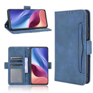 For Xiaomi Mi 11i Skin Feel Calf Pattern Horizontal Flip Leather Case with Holder & Card Slots & Photo Frame(Blue)