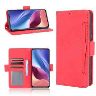 For Xiaomi Mi 11i Skin Feel Calf Pattern Horizontal Flip Leather Case with Holder & Card Slots & Photo Frame(Red)
