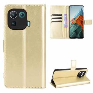 For Xiaomi Mi 11 Pro Retro Crazy Horse Texture Horizontal Flip Leather Case with Holder & Card Slots & Photo Frame(Gold)