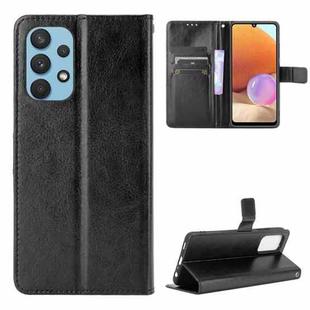 For Samsung Galaxy A32 4G(EU Version) Retro Crazy Horse Texture Horizontal Flip Leather Case with Holder & Card Slots & Photo Frame(Black)