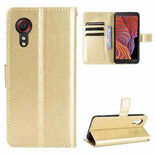 For Samsung Galaxy Xcover 5 Retro Crazy Horse Texture Horizontal Flip Leather Case with Holder & Card Slots & Photo Frame(Gold)