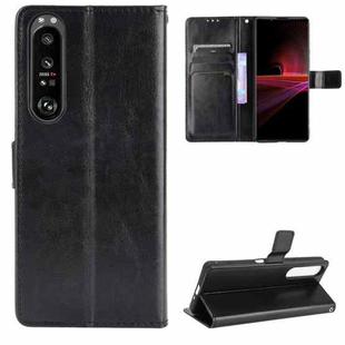 For Sony Xperia 1 III Retro Crazy Horse Texture Horizontal Flip Leather Case with Holder & Card Slots & Photo Frame(Black)