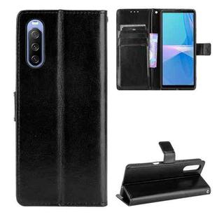 For Sony Xperia 10 III Retro Crazy Horse Texture Horizontal Flip Leather Case with Holder & Card Slots & Photo Frame(Black)