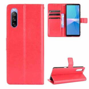 For Sony Xperia 10 III Retro Crazy Horse Texture Horizontal Flip Leather Case with Holder & Card Slots & Photo Frame(Red)