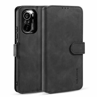For Xiaomi Redmi K40 Pro DG.MING Retro Oil Side Horizontal Flip Leather Case with Holder & Card Slots & Wallet(Black)