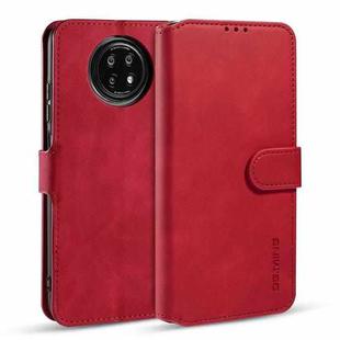 For Xiaomi Redmi Note 9T 5G DG.MING Retro Oil Side Horizontal Flip Leather Case with Holder & Card Slots & Wallet(Red)