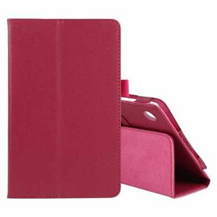 For Lenovo Tab M7 Litchi Texture Solid Color Horizontal Flip Leather Case with Holder & Pen Slot(Rose Red)