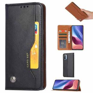 For Xiaomi Redmi K40 / K40 Pro Knead Skin Texture Horizontal Flip Leather Case with Photo Frame & Holder & Card Slots & Wallet(Black)