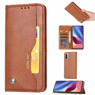 For Xiaomi Redmi K40 / K40 Pro Knead Skin Texture Horizontal Flip Leather Case with Photo Frame & Holder & Card Slots & Wallet(Brown)