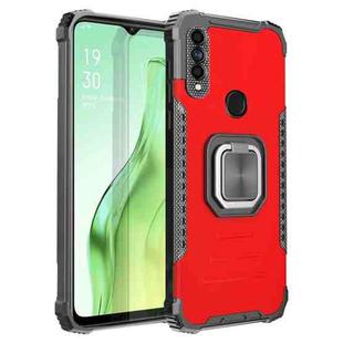 For OPPO A31 / A8 Fierce Warrior Series Armor All-inclusive Shockproof Aluminum Alloy + TPU Protective Case with Ring Holder(Red)